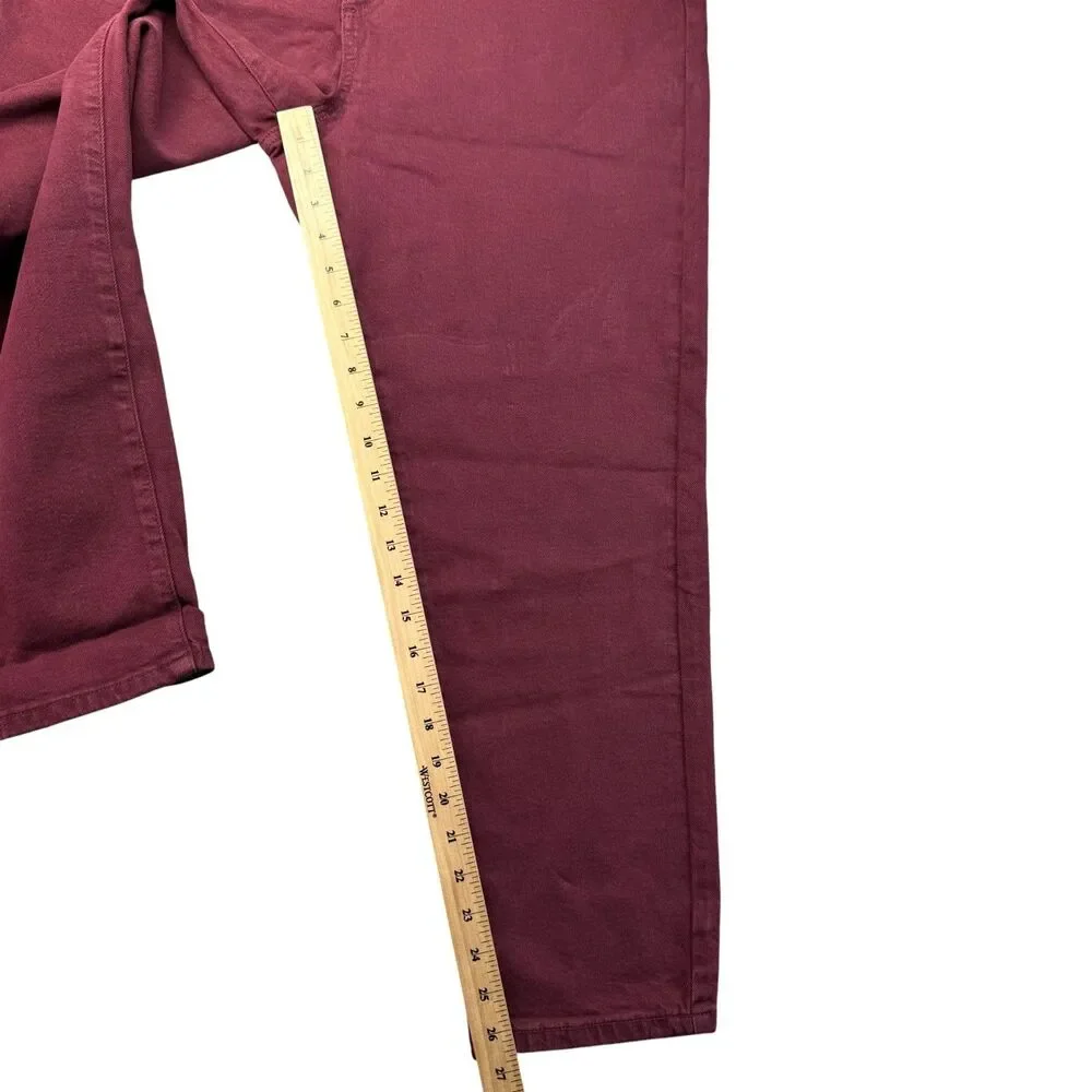 Michael Kors Pants Women's 16 Red Selma Skinny Ankle Merlot High-Rise Cotton NWT